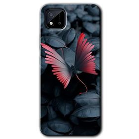 Realme C11 Dark Butterfly Baskılı Uyumlu Silikon Kılıf