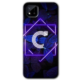 Realme C11 Dark Neon Yaprak Ç Harfi Baskılı Uyumlu Silikon Kılıf