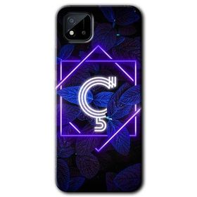 Realme C11 Dark Neon Yaprak Ç Harfi Baskılı Uyumlu Silikon Kılıf