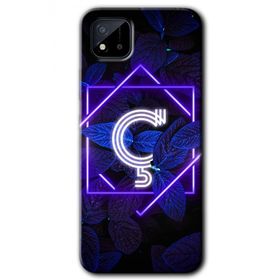 Realme C11 Dark Neon Yaprak Ç Harfi Baskılı Uyumlu Silikon Kılıf
