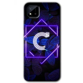 Realme C11 Dark Neon Yaprak Ç Harfi Baskılı Uyumlu Silikon Kılıf