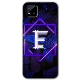 Realme C11 Dark Neon Yaprak E Harfi Baskılı Uyumlu Silikon Kılıf