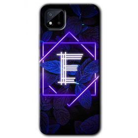 Realme C11 Dark Neon Yaprak E Harfi Baskılı Uyumlu Silikon Kılıf