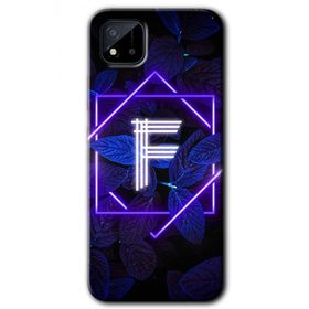 Realme C11 Dark Neon Yaprak F Harfi Baskılı Uyumlu Silikon Kılıf