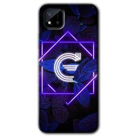 Realme C11 Dark Neon Yaprak G Harfi Baskılı Uyumlu Silikon Kılıf
