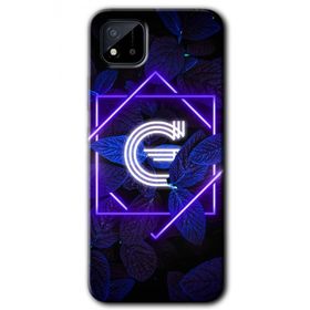 Realme C11 Dark Neon Yaprak G Harfi Baskılı Uyumlu Silikon Kılıf