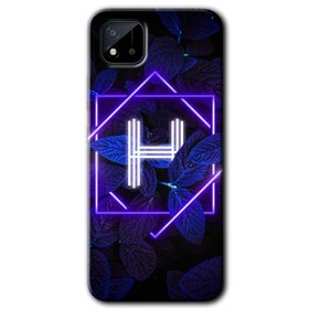 Realme C11 Dark Neon Yaprak H Harfi Baskılı Uyumlu Silikon Kılıf