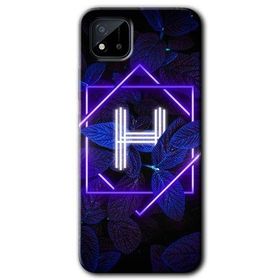 Realme C11 Dark Neon Yaprak H Harfi Baskılı Uyumlu Silikon Kılıf