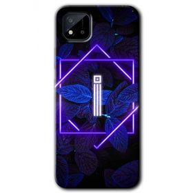 Realme C11 Dark Neon Yaprak I Harfi Baskılı Uyumlu Silikon Kılıf