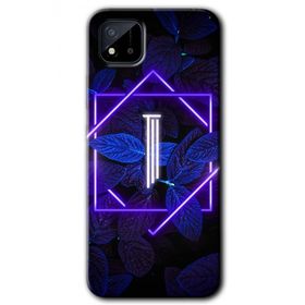 Realme C11 Dark Neon Yaprak I Harfi Baskılı Uyumlu Silikon Kılıf