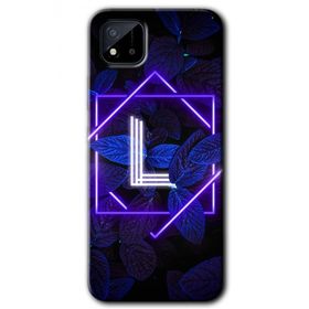Realme C11 Dark Neon Yaprak L Harfi Baskılı Uyumlu Silikon Kılıf