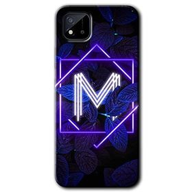 Realme C11 Dark Neon Yaprak M Harfi Baskılı Uyumlu Silikon Kılıf