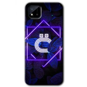 Realme C11 Dark Neon Yaprak Ö Harfi Baskılı Uyumlu Silikon Kılıf
