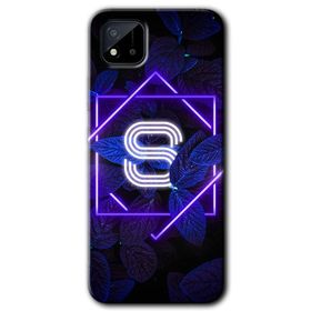 Realme C11 Dark Neon Yaprak P Harfi Baskılı Uyumlu Silikon Kılıf