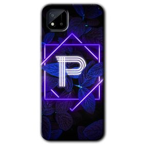 Realme C11 Dark Neon Yaprak P Harfi Baskılı Uyumlu Silikon Kılıf