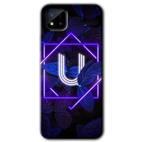 Realme C11 Dark Neon Yaprak P Harfi Baskılı Uyumlu Silikon Kılıf