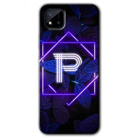 Realme C11 Dark Neon Yaprak P Harfi Baskılı Uyumlu Silikon Kılıf