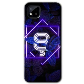 Realme C11 Dark Neon Yaprak S Harfi Baskılı Uyumlu Silikon Kılıf