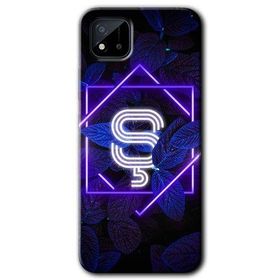 Realme C11 Dark Neon Yaprak S Harfi Baskılı Uyumlu Silikon Kılıf