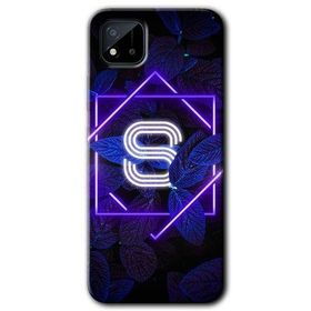 Realme C11 Dark Neon Yaprak S Harfi Baskılı Uyumlu Silikon Kılıf