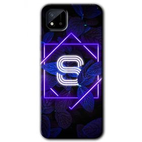 Realme C11 Dark Neon Yaprak S Harfi Baskılı Uyumlu Silikon Kılıf