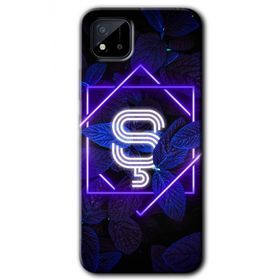 Realme C11 Dark Neon Yaprak S Harfi Baskılı Uyumlu Silikon Kılıf
