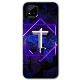 Realme C11 Dark Neon Yaprak T Harfi Baskılı Uyumlu Silikon Kılıf