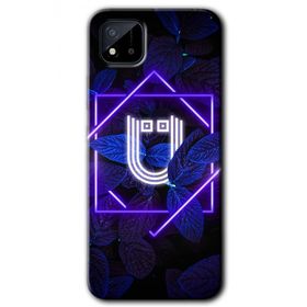 Realme C11 Dark Neon Yaprak Ü Harfi Baskılı Uyumlu Silikon Kılıf