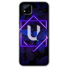 Realme C11 Dark Neon Yaprak Ü Harfi Baskılı Uyumlu Silikon Kılıf