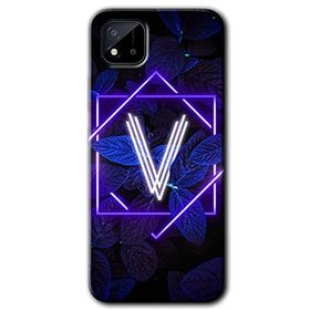 Realme C11 Dark Neon Yaprak V Harfi Baskılı Uyumlu Silikon Kılıf