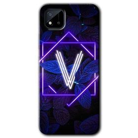Realme C11 Dark Neon Yaprak V Harfi Baskılı Uyumlu Silikon Kılıf