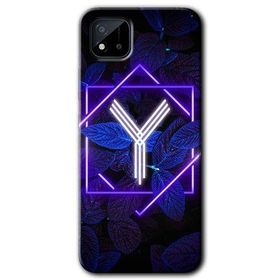 Realme C11 Dark Neon Yaprak Y Harfi Baskılı Uyumlu Silikon Kılıf