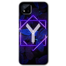 Realme C11 Dark Neon Yaprak Y Harfi Baskılı Uyumlu Silikon Kılıf