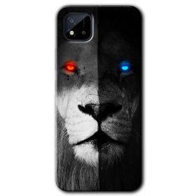 Realme C11 Fire and Ice Lion Baskılı Uyumlu Silikon Kılıf