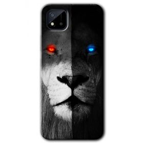 Realme C11 Fire and Ice Lion Baskılı Uyumlu Silikon Kılıf