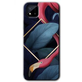 Realme C11 Flamingo Yaprak Baskılı Uyumlu Silikon Kılıf
