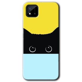 Realme C11 Kara Kedi Baskılı Uyumlu Silikon Kılıf