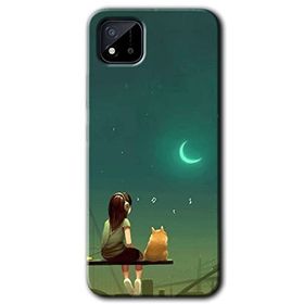 Realme C11 Kedili Kız Baskılı Uyumlu Silikon Kılıf
