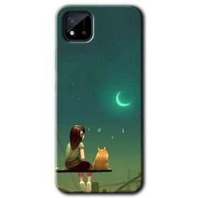 Realme C11 Kedili Kız Baskılı Uyumlu Silikon Kılıf