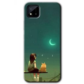 Realme C11 Kedili Kız Baskılı Uyumlu Silikon Kılıf