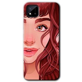 Realme C11 Kızıl Kız Baskılı Uyumlu Silikon Kılıf