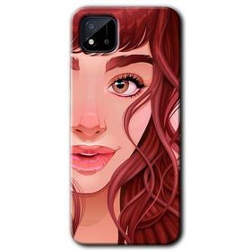 Realme C11 Kızıl Kız Baskılı Uyumlu Silikon Kılıf