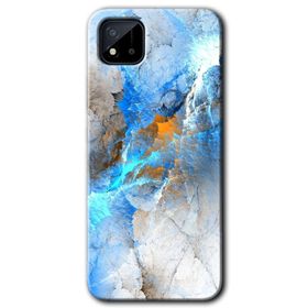 Realme C11 Mavi Buzul Baskılı Uyumlu Silikon Kılıf