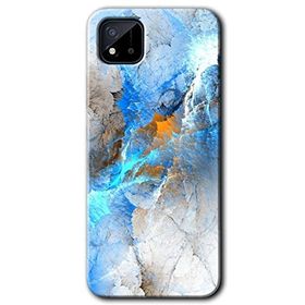 Realme C11 Mavi Buzul Baskılı Uyumlu Silikon Kılıf