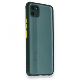 Realme C11 Miami Şeffaf Silikon Koyu Yeşil Kılıf