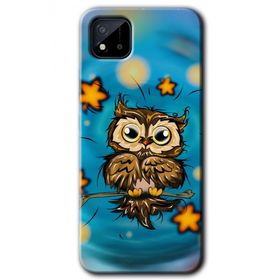 Realme C11 Owl Bird Stars Baskılı Uyumlu Silikon Kılıf