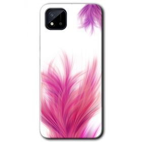 Realme C11 Pembe Tüy Baskılı Uyumlu Silikon Kılıf