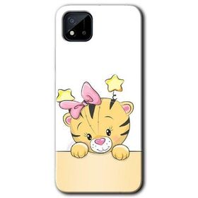 Realme C11 Sevimli Kedi Baskılı Uyumlu Silikon Kılıf