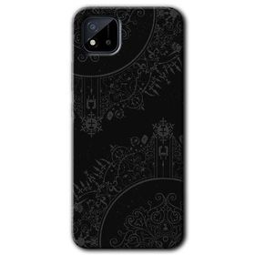 Realme C11 Siyah Mandala Baskılı Uyumlu Silikon Kılıf