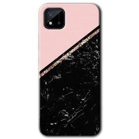 Realme C11 Yarım Mermer Baskılı Uyumlu Silikon Kılıf